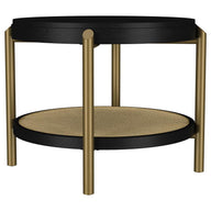 Arini - Round End Side Table With Storage Shelf Black by Coaster Fine Furniture | Bel Furniture