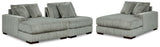Lindyn - Sectional Pearl Silver 3 Pc. Double Chaise Sectional by Signature Design by Ashley® | Bel Furniture