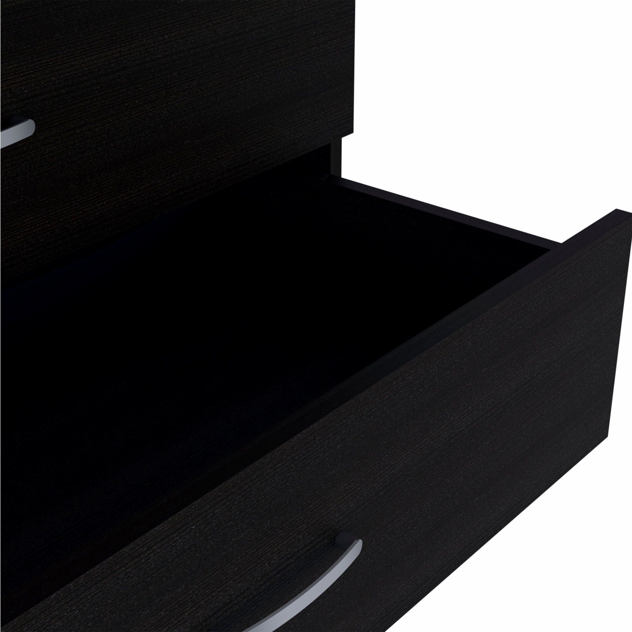 Three Drawer Dresser Wooden - Black