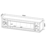 Deiter - 79" TV Stand Fireplace Media Console - Black