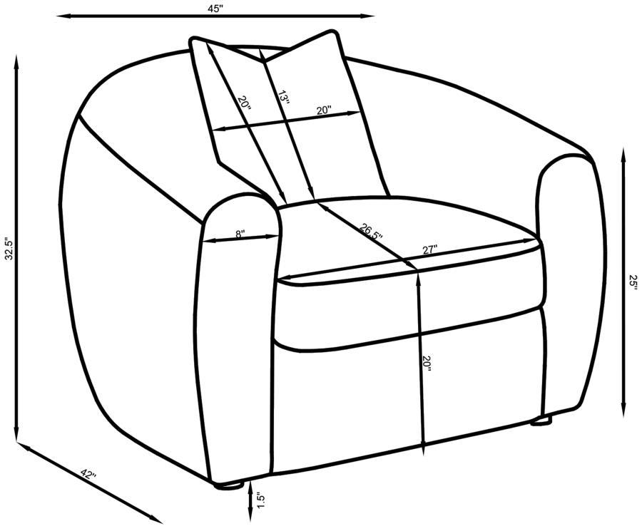 Isabella - Faux Sheepskin Upholstered Accent Chair Natural - Ivory by CoasterElevations | Bel Furniture