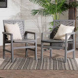 Modern 2 Piece Chevron Patio Chairs by Walker Edison | Bel Furniture