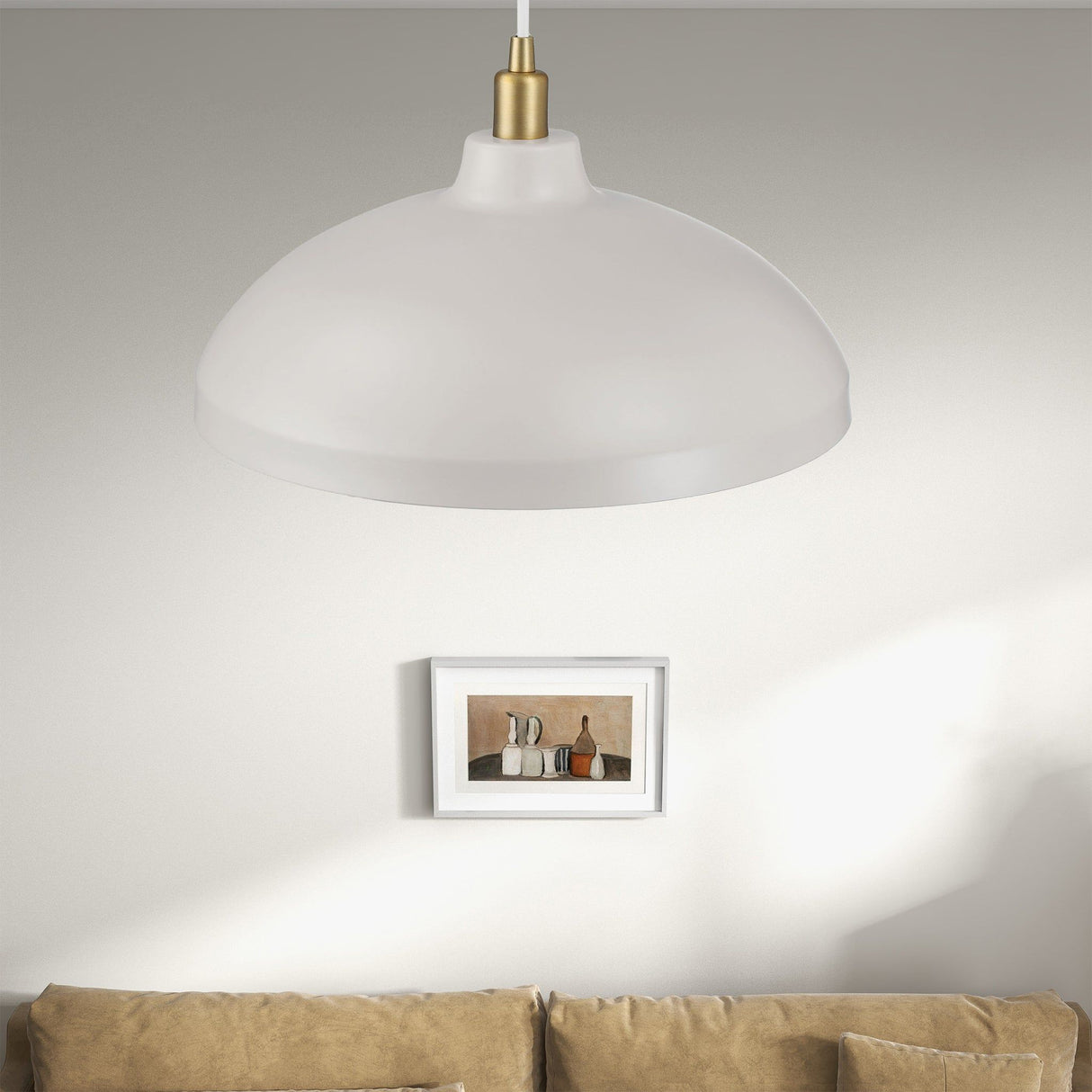 Astral - Single Light Pendant Lamp For Entrance Kitchen Island - Gold / White by Ashcroft Furniture | Bel Furniture