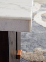 Burkhaus - White / Dark Brown - Rectangular End Table by Signature Design by Ashley® | Bel Furniture