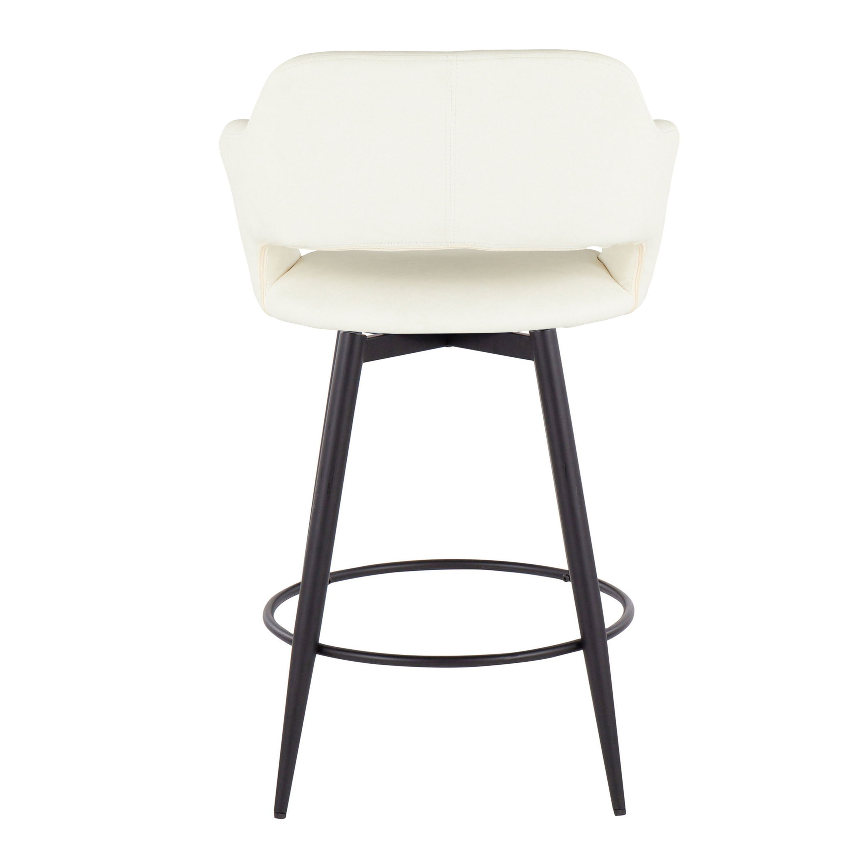 Margarite - Contemporary Fixed Height Counter Stool With Swivel With Round Footrest (Set of 2)