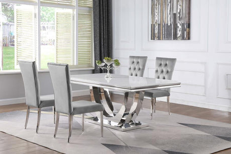 Kerwin - Rectangular Dining Table Set Gray 5 Pc. Table, 4 Chairs by CoasterElevations | Bel Furniture