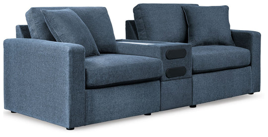 Modmax - Ink - Sectional Blue 3 Pc. Sectional Loveseat With Audio System by Signature Design by Ashley® | Bel Furniture