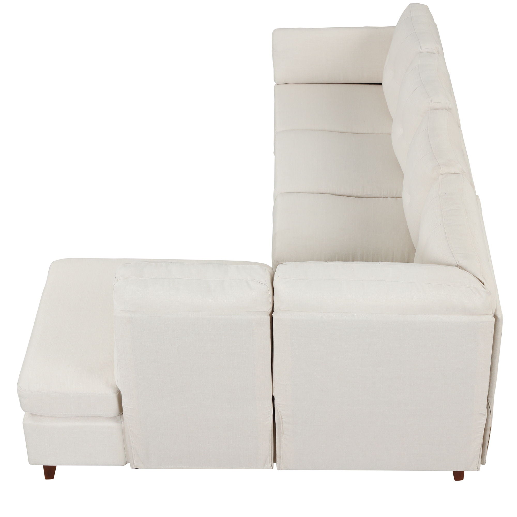 Modern Linen Fabric Sofa, L-Shape Couch With Chaise Lounge, Sectional Sofa With One Lumbar Pad