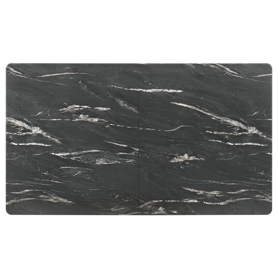 Crestmont - Extension Dining Table Faux Marble - Black by CoasterEssence | Bel Furniture