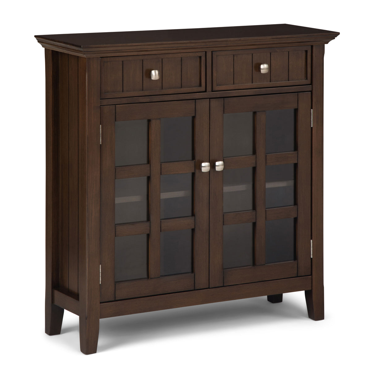 Acadian - Handcrafted Entryway Storage Cabinet Dark Brown by Simpli-Home | Bel Furniture