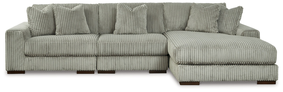 Lindyn - Sectional Pearl Silver 3 Pc. Right Arm Facing Corner Chaise Sectional by Signature Design by Ashley® | Bel Furniture