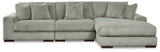 Lindyn - Sectional Pearl Silver 3 Pc. Right Arm Facing Corner Chaise Sectional by Signature Design by Ashley® | Bel Furniture