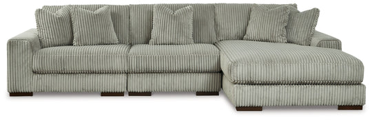 Lindyn - Sectional Pearl Silver 3 Pc. Right Arm Facing Corner Chaise Sectional by Signature Design by Ashley® | Bel Furniture