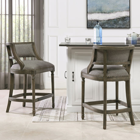 Paris - Farmhouse Counter Height Bar Stool With Backrest by Jennifer Taylor Home | Bel Furniture