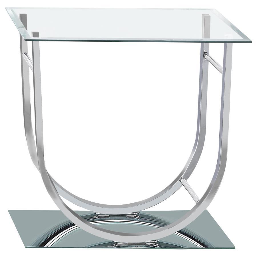 Danville - Rectangular U-Shaped Glass Top Table by CoasterEssence | Bel Furniture