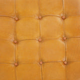 Mark - Tufted Square Genuine Leather Upholstered Ottoman