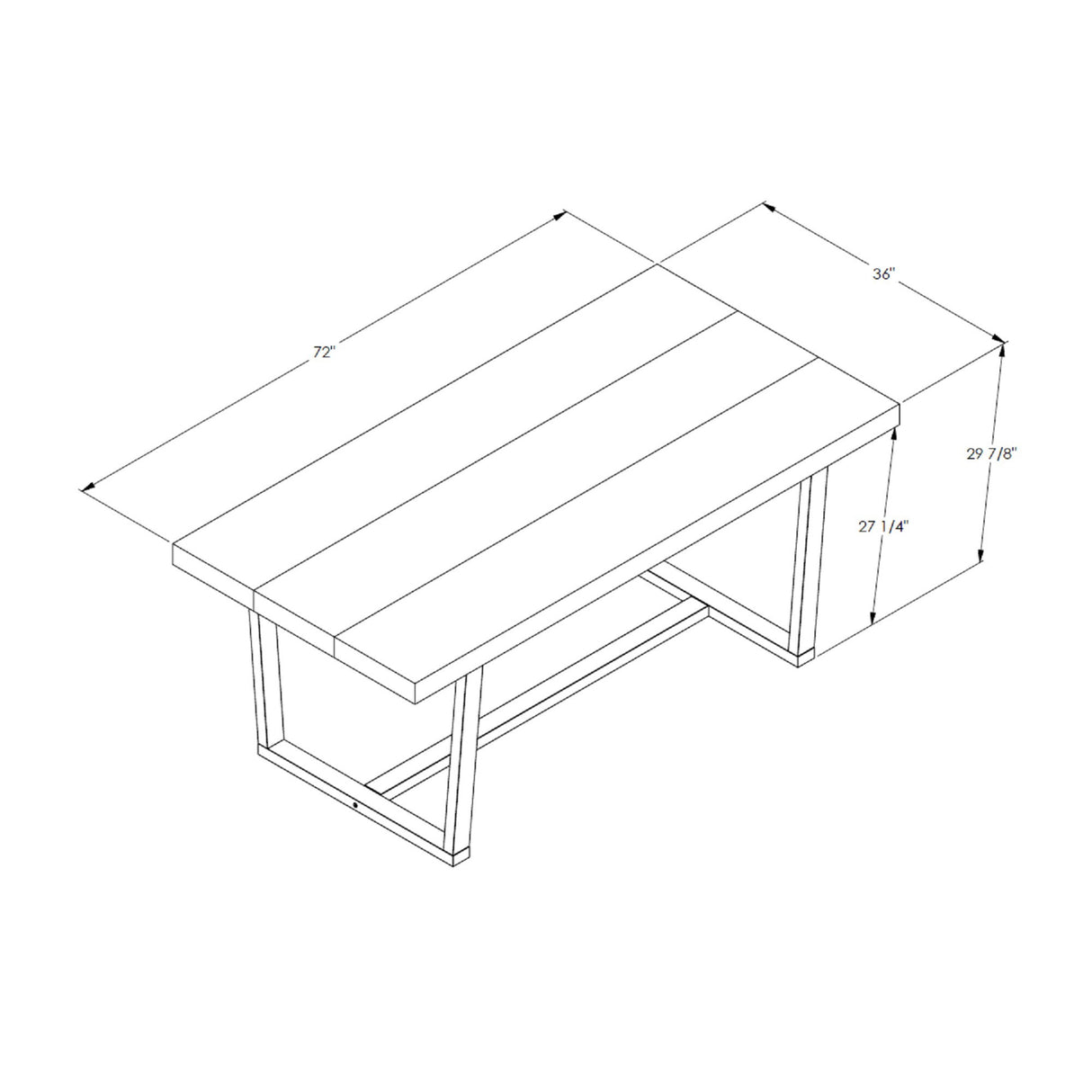 Modern Distressed Solid Wood And Metal Open Frame Dining Table by Walker Edison | Bel Furniture