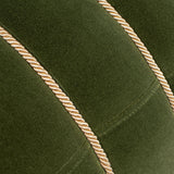 Edward - Round Upholstered Ottoman With Bullion Fringe - Olive Green