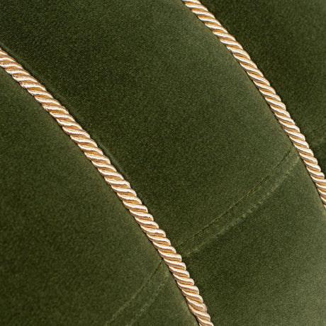 Edward - Round Upholstered Ottoman With Bullion Fringe - Olive Green - view 8