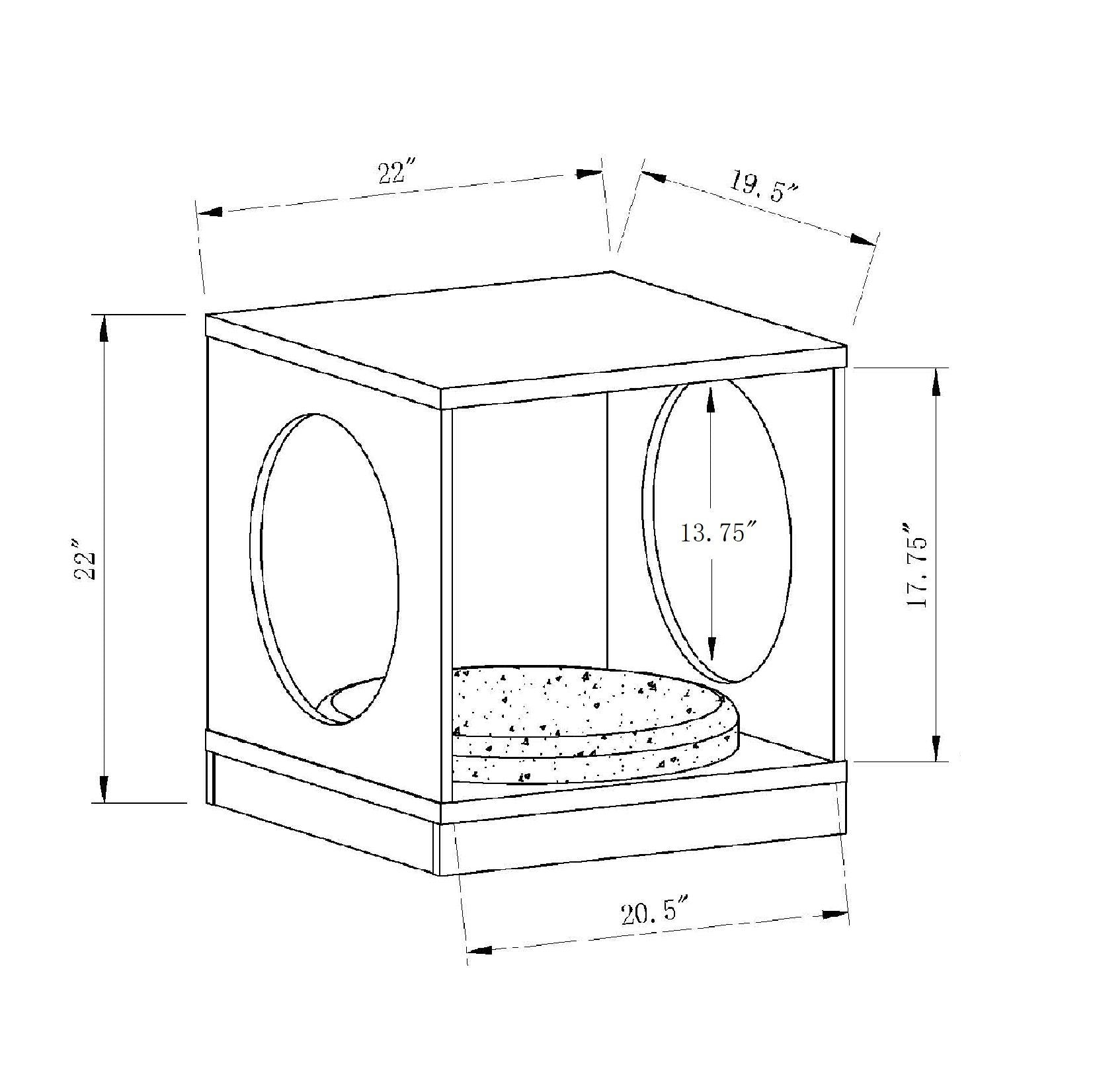 Circle Design Comfortable Pet End Table With Removable Mat - Red Cocoa