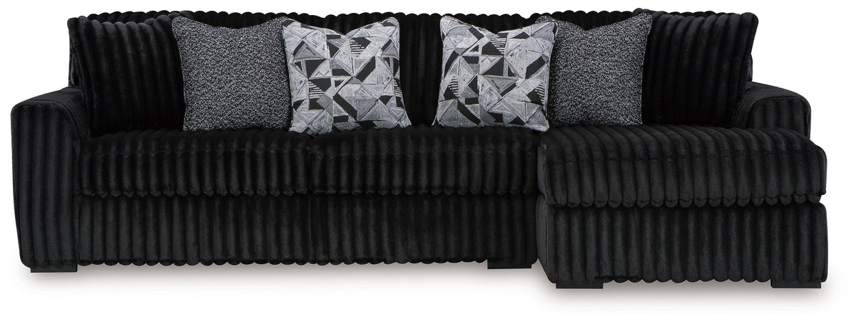 Midnight-Madness - Sectional Black 2 Pc. Right Arm Facing Corner Chaise Sectional by Signature Design by Ashley® | Bel Furniture