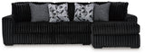 Midnight-Madness - Sectional Black 2 Pc. Right Arm Facing Corner Chaise Sectional by Signature Design by Ashley® | Bel Furniture