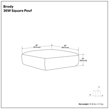 Brody - Large Square, Coffee Table Pouf - view 31