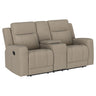 Brentwood - Upholstered Motion Reclining Loveseat Light Brown by Coaster Fine Furniture | Bel Furniture
