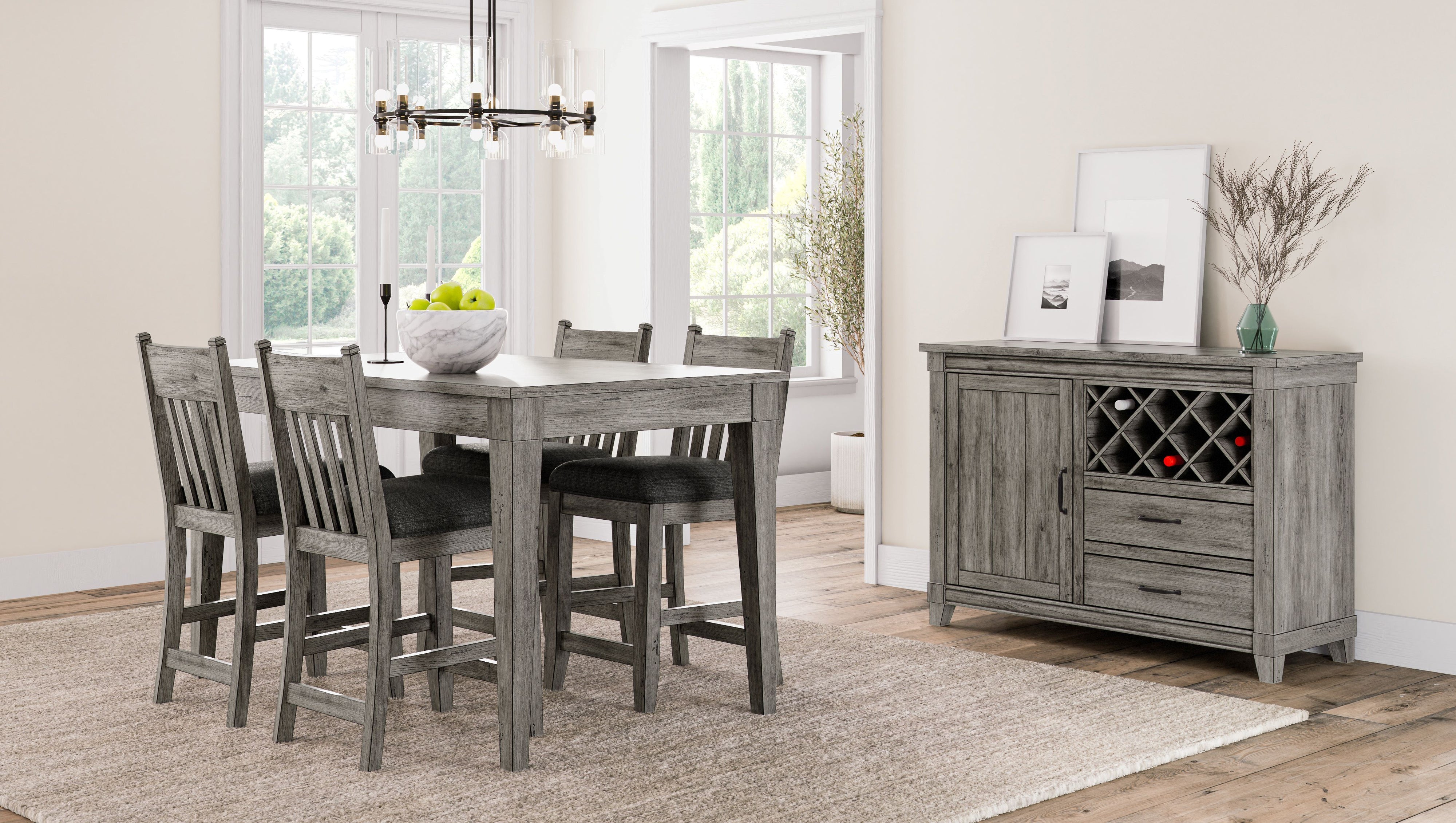 Rustic Counter Height Dining Table - Gray