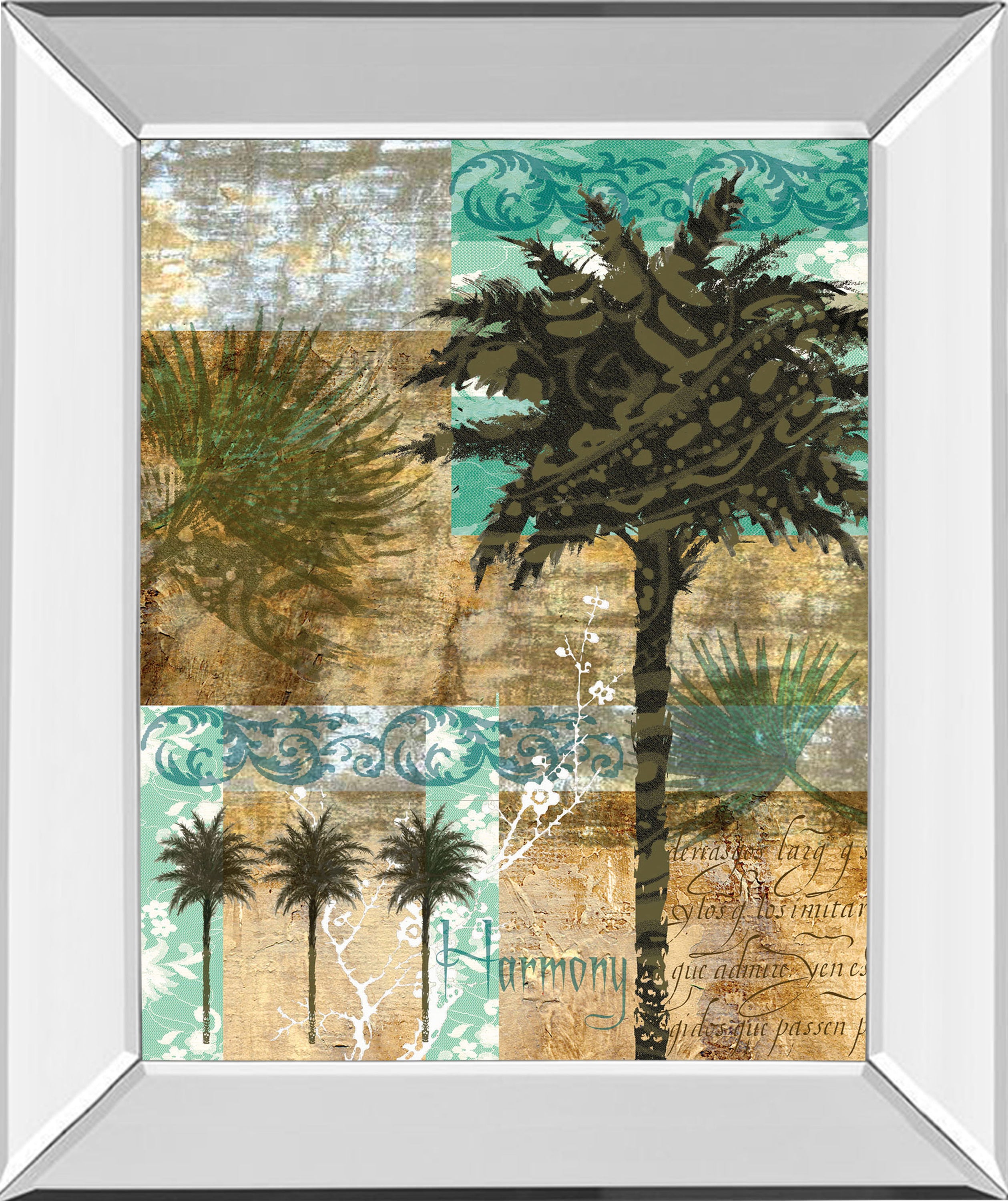 Palm III By Maeve Fitzsimons - Mirror Framed Print Wall Art - Green