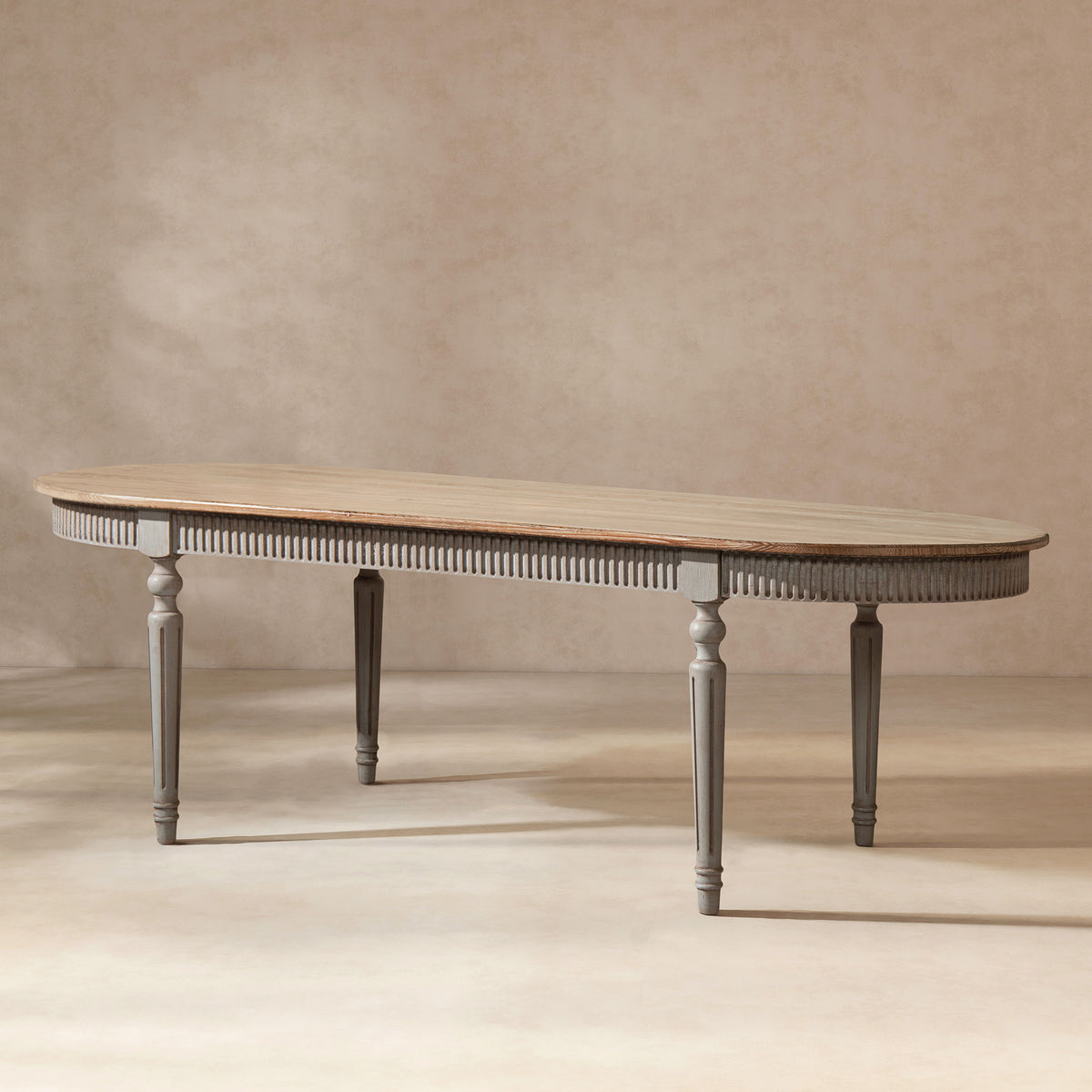 Colette - Oval Dining Table - Blue / Gray