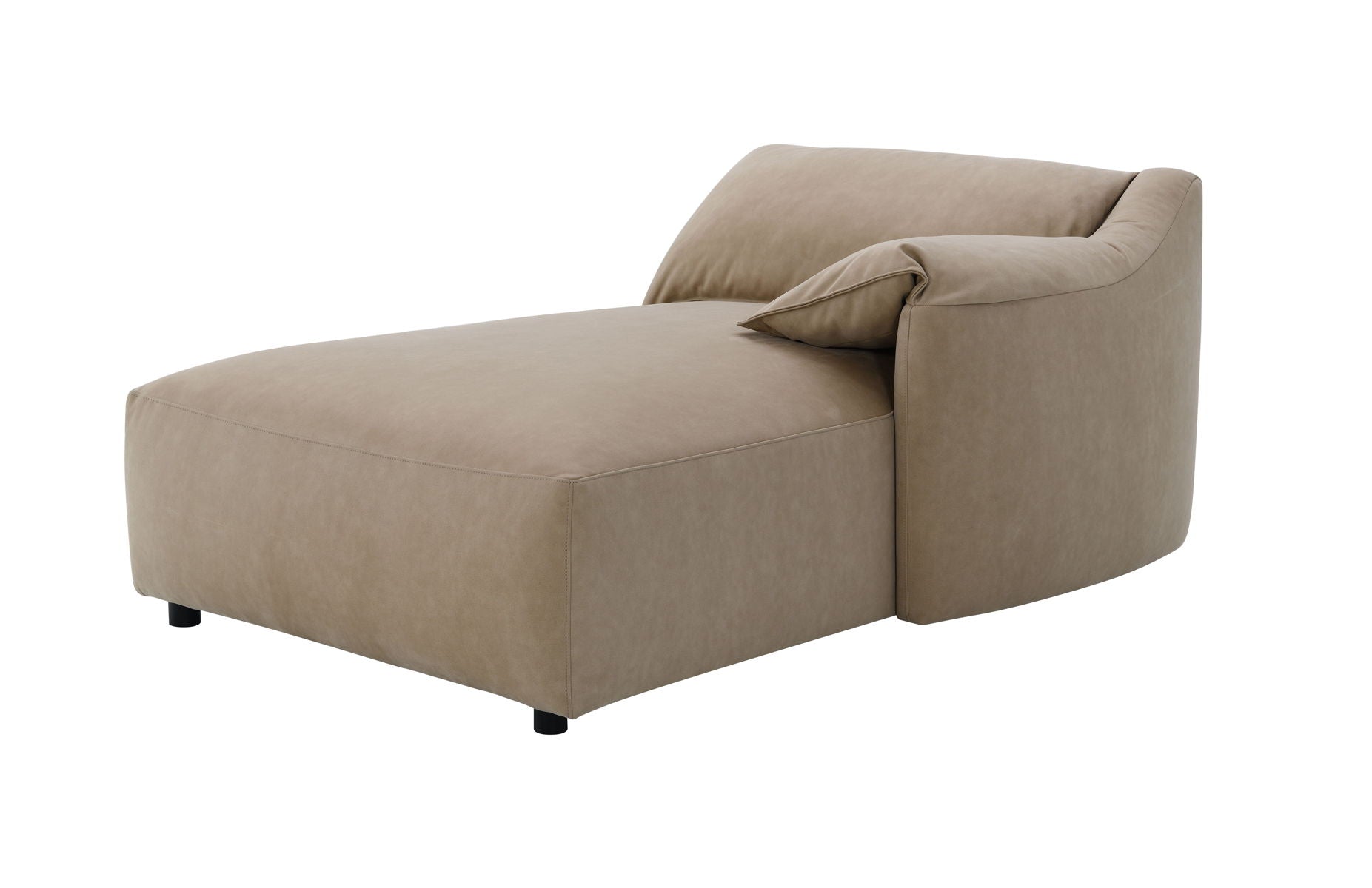 Veata - Suede Sectional Sofa With Right Hand Facing Chaise - Light Brown