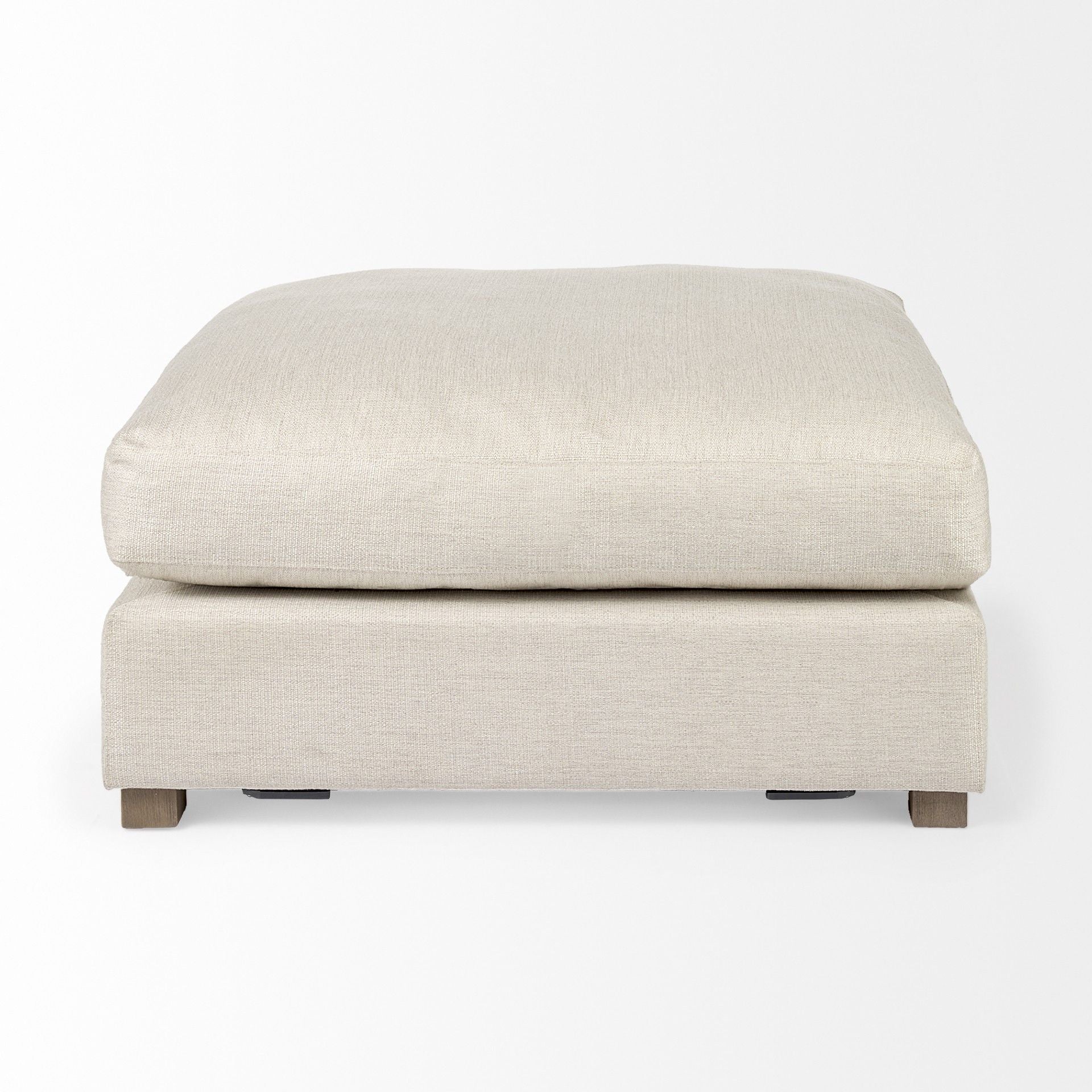 Polyester Cocktail Ottoman - Brown / Beige