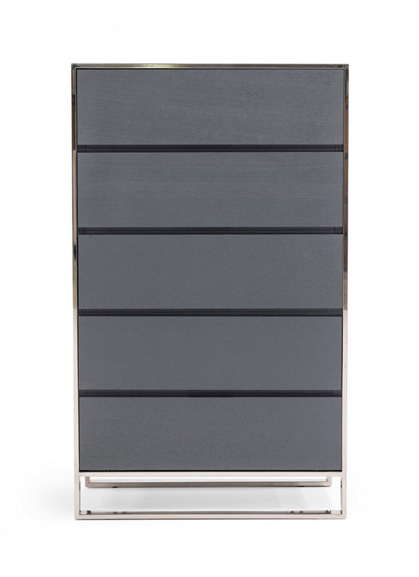 Five Drawer Chest - Gray