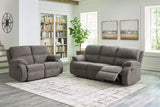 Scranto - Living Room Set Dark Gray 2 Pc. - Reclining Sofa, Reclining Loveseat by Signature Design by Ashley® | Bel Furniture
