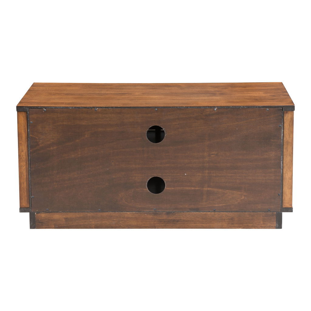 Cabinet Enclosed Storage Entertainment Center - Walnut