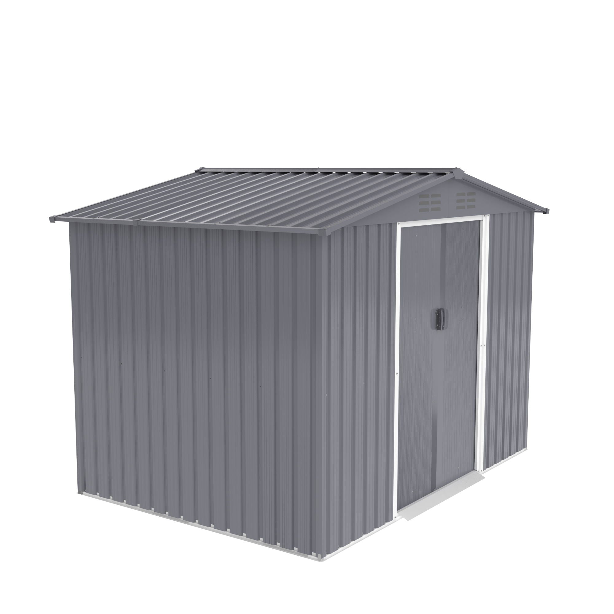 Outdoor Storage Shed 8 x 6 Ft Large Metal Tool Sheds, Heavy Duty Storage House With Sliding Doors With Air Vent For Backyard Patio Lawn To Store Bikes, Tools, Lawnmowers - Dark Gray