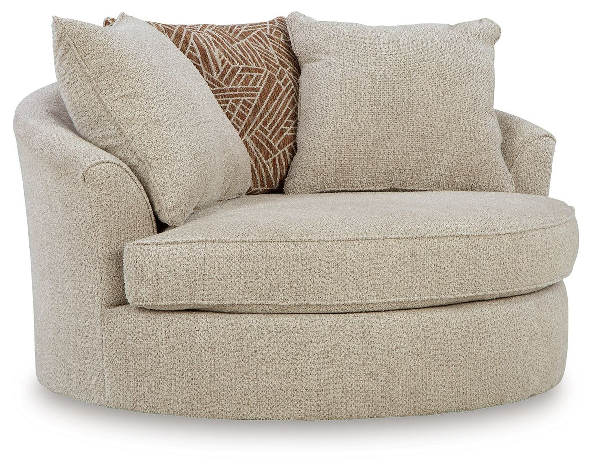 Steelwater Retreat Oversized Swivel Accent Chair Latte