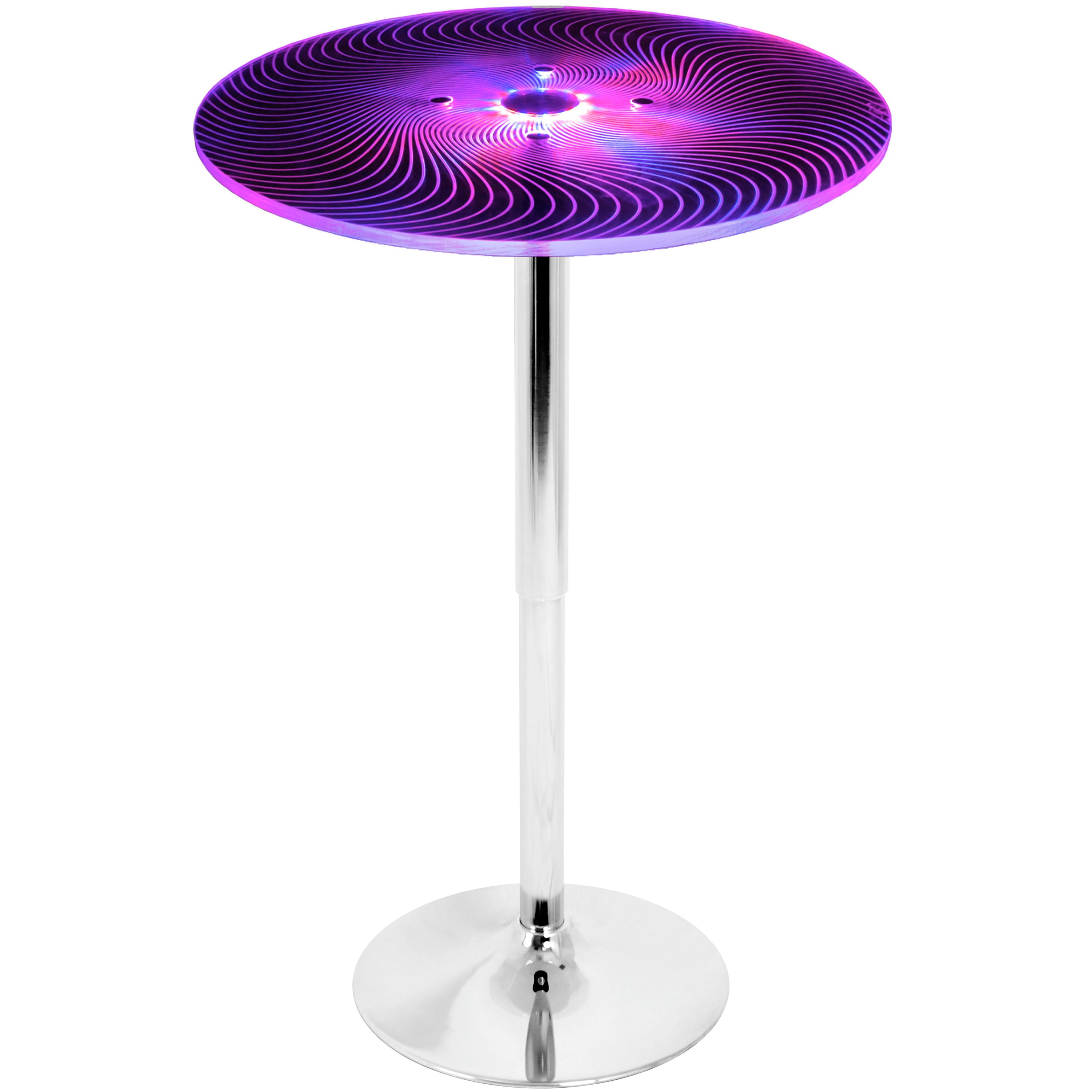 Spyra - Contemporary Light Up Adjustable Bar Table - Multi