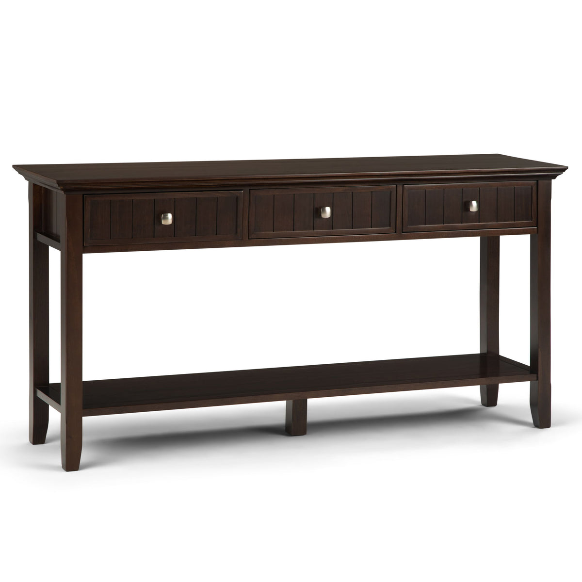 Acadian - Wide Console Sofa Table - Brunette Brown by Simpli-Home | Bel Furniture