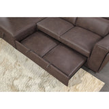Bruno - Pull Out Complete Sofa Bed With Storage Chaise - Brown