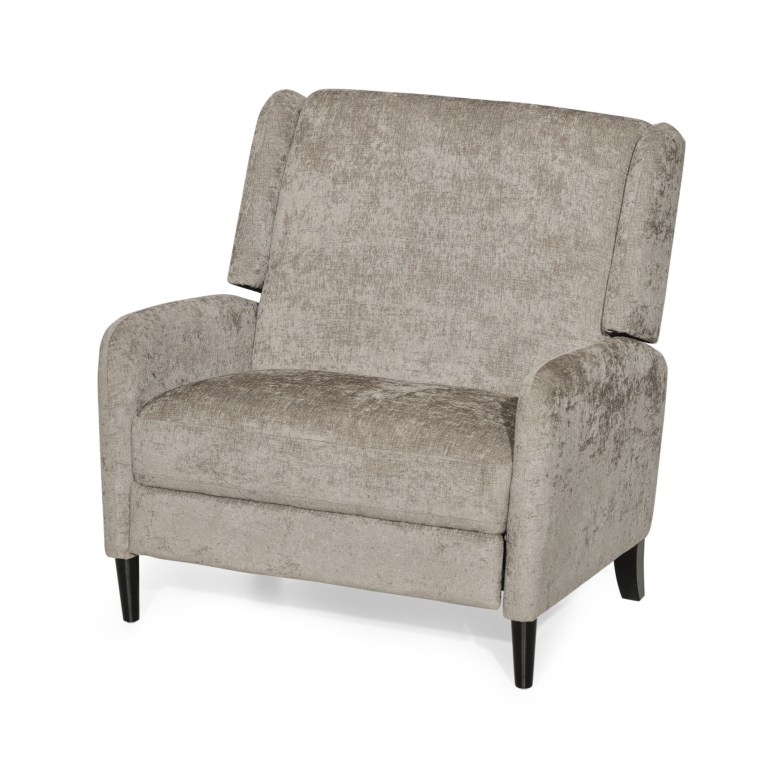 Oversized Textured Fabric Pushback Recliner