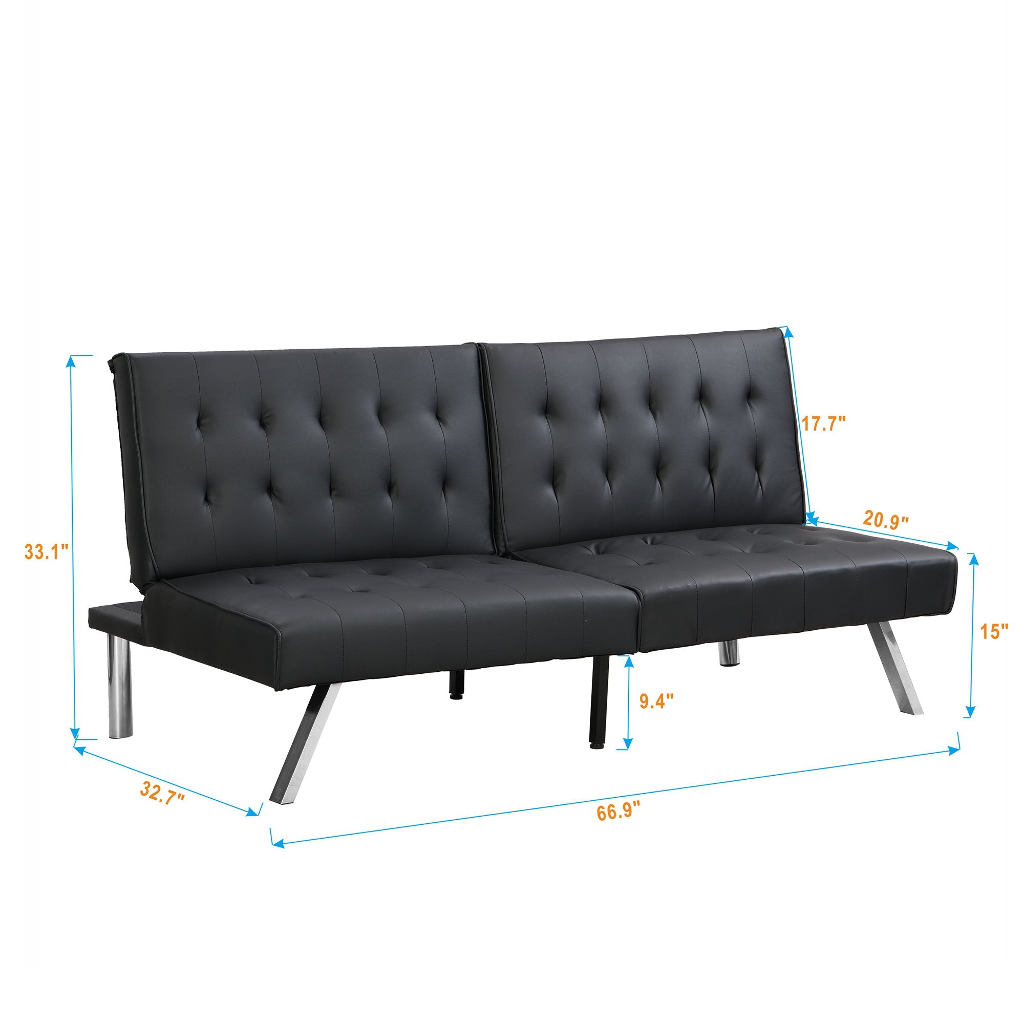 Comfortable Futon Sofa Bed - Black