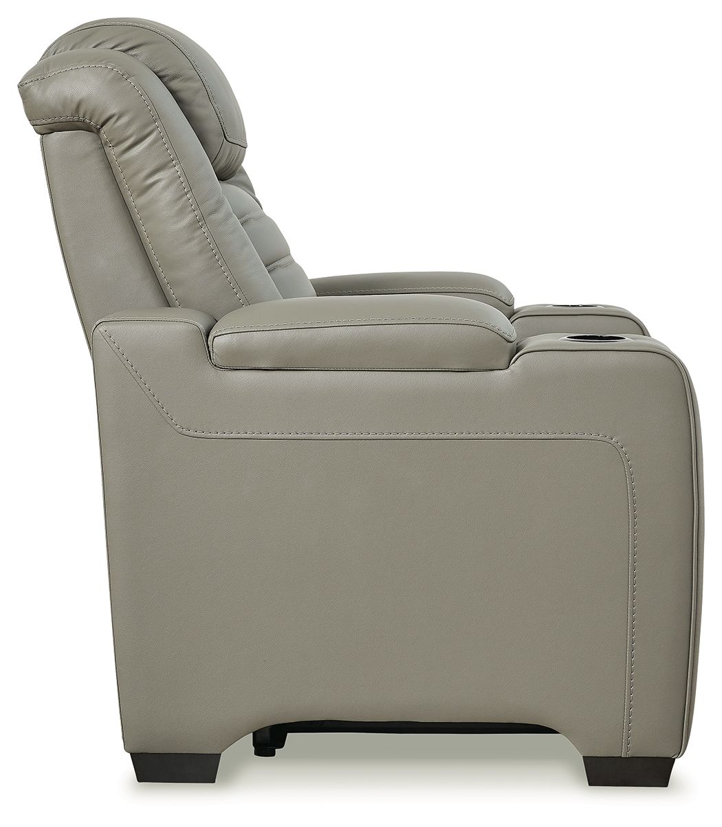 Backtrack - Gray - Pwr Recliner/Adj Headrest