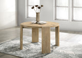 Bowen - Round Dining Table - Oak Finish by Lilola Home | Bel Furniture