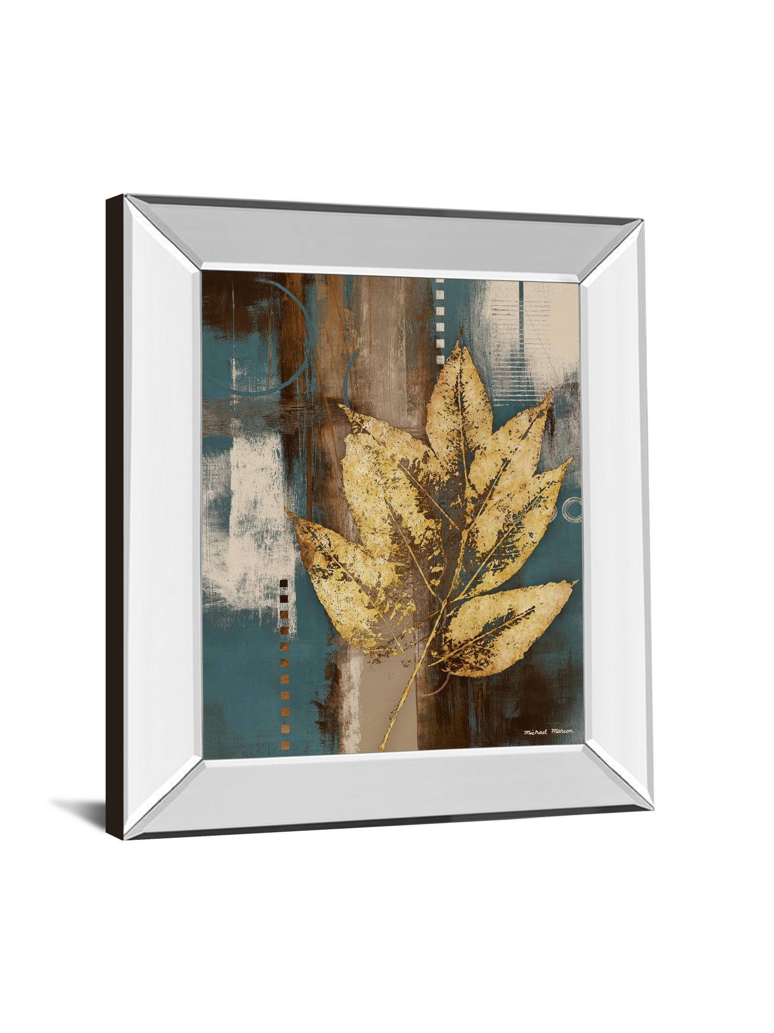 Golden Force I By Michael Marcon - Mirror Framed Print Wall Art - Yellow - Gold