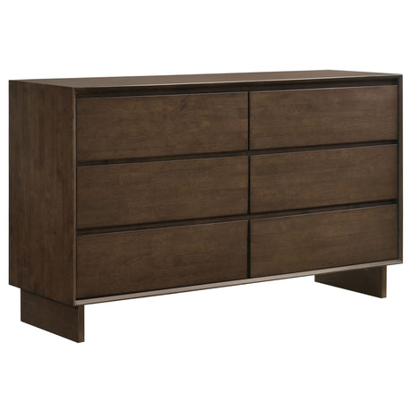 Glenwood - 6-Drawer Dresser Cabinet Dark Brown Dressers by Coaster Fine Furniture | Bel Furniture