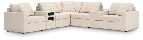 Modmax - Oyster - Sectional White 7 Pc. Sectional With Audio And Storage Consoles by Signature Design by Ashley® | Bel Furniture