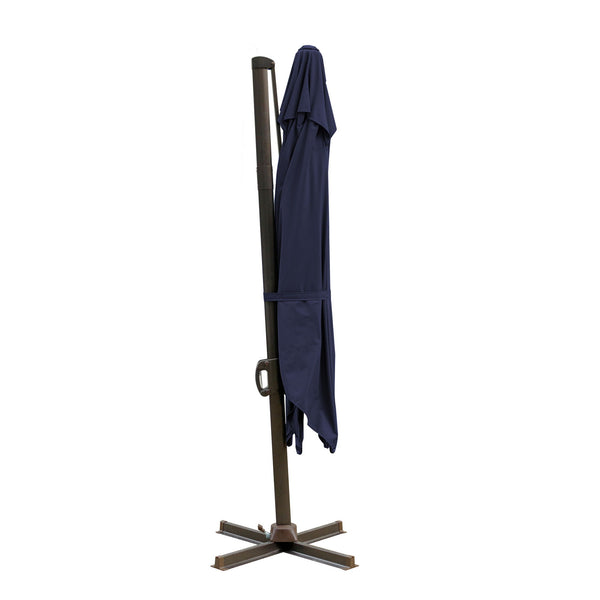 Square Tilt Cantilever, Patio Umbrella With Stand - Navy Blue