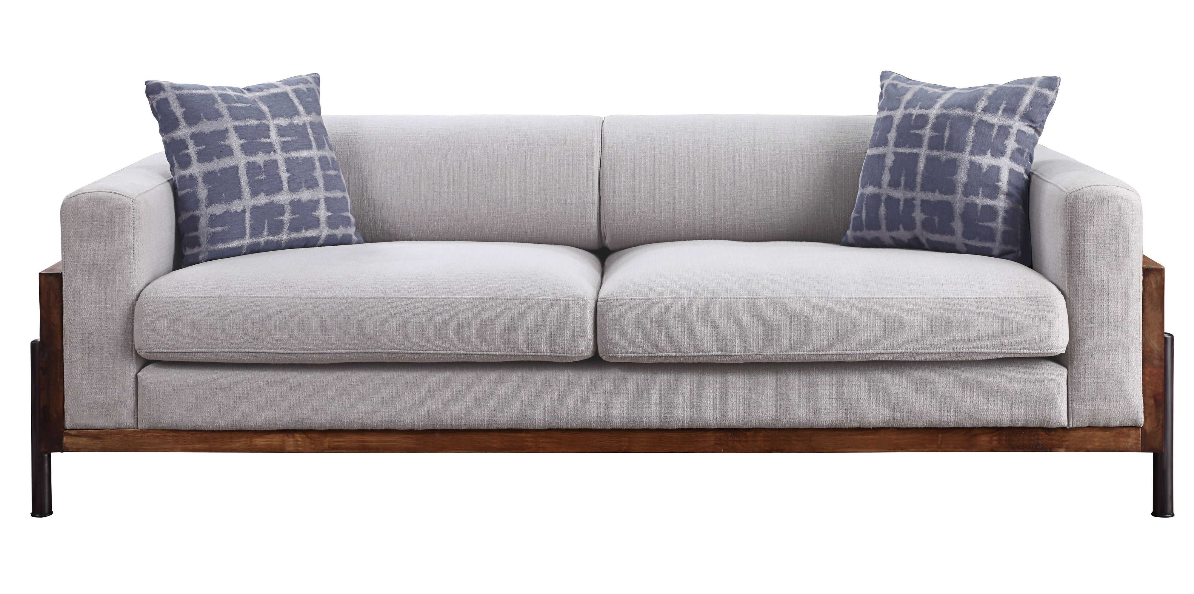 Pelton - Sofa With 2 Toss Pillows - Walnut